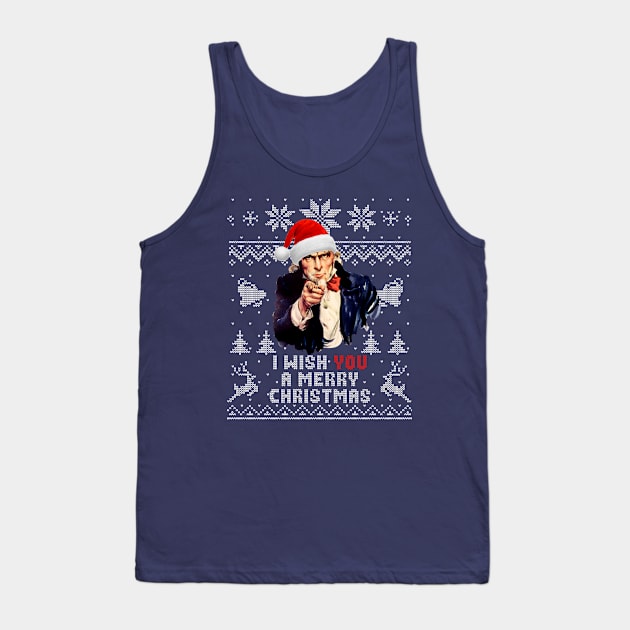 Uncle Sam I Wish You A Merry Christmas Holiday Pattern Tank Top by Nerd_art